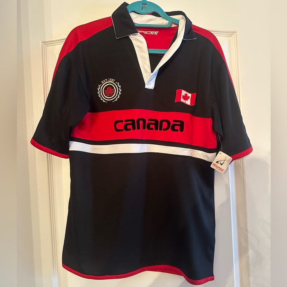 Black and Red Canada Rugby Shirt